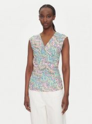 Morgan Bluzka 251-DPOPPA Kolorowy Slim Fit. Bluzki damskie Morgan, s, bez wzorów, z syntetyku, bez kołnierzyka, bez ramiączek. Za 119.99 zł.