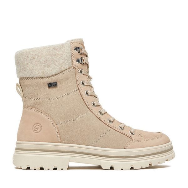 Trzewiki Remonte. Brązowe botki damskie Remonte, bez wzorów, bez obcasa, na płaskiej podeszwie, bez zapięcia. Za 399.99 zł.