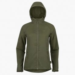 Damska kurtka wodoodporna Highlander Stow & Go. Zielone kurtki sportowe damskie Highlander, l, bez wzorów, z meshu, bez ramiączek, bez kaptura, trekkingowe. Za 233.50 zł.