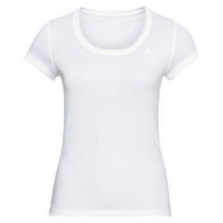 Koszulka z krótkim rękawem damska ODLO Active F-Dryight Eco. Białe bluzki damskie ODLO, bez wzorów, sportowe, bez kołnierzyka, bez ramiączek. Za 179.00 zł.