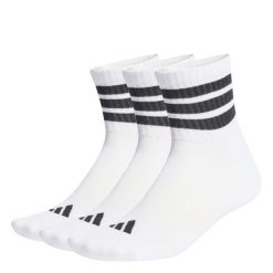 SKARPETY 3 STRIPES CUSHIONED SPORTSWEAR MID CUT SOCKS 3 PAIR PACK. Czarne skarpetki damskie Adidas, bez wzorów, z bawełny. Za 59.95 zł.