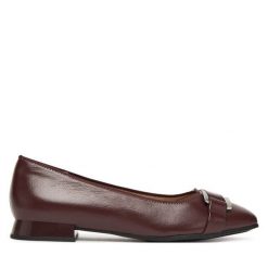 Baleriny Caprice. Czerwone balerinki damskie Caprice, bez wzorów, bez obcasa, bez zapięcia. Za 289.99 zł.