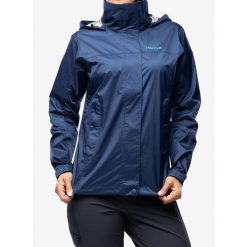 Kurtka przeciwdeszczowa damska Marmot PreCip Eco Jacket. Czarne kurtki sportowe damskie Marmot, xl, bez wzorów, bez ramiączek, bez kaptura, trekkingowe. Za 419.99 zł.