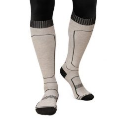 Skarpety narciarskie z wełny Sporty zimowe Siroko Ultimate GLIDE Sand. Brązowe skarpetki damskie SIROKO, bez wzorów, z wełny. W wyprzedaży za 109.95 zł.