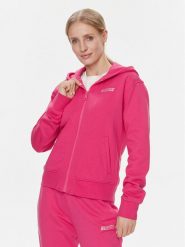 Guess Bluza Eleanora V4RQ04 KC5O0 Różowy Regular Fit. Czerwone bluzy damskie Guess, xxs, z aplikacjami, z bawełny, bez ramiączek, bez kaptura. Za 209.99 zł.