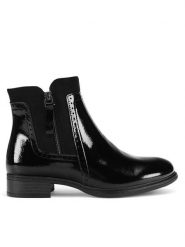 Clara Barson Botki WS6380-02 Czarny. Czarne botki damskie Clara Barson, bez wzorów, ze skóry, bez obcasa, na płaskiej podeszwie, bez zapięcia. Za 149.99 zł.