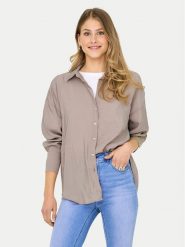 ONLY Koszula Zazima 15272523 Beżowy jasny Regular Fit. Brązowe koszule damskie ONLY, m, bez wzorów, z syntetyku, bez kołnierzyka, bez ramiączek. Za 199.99 zł.