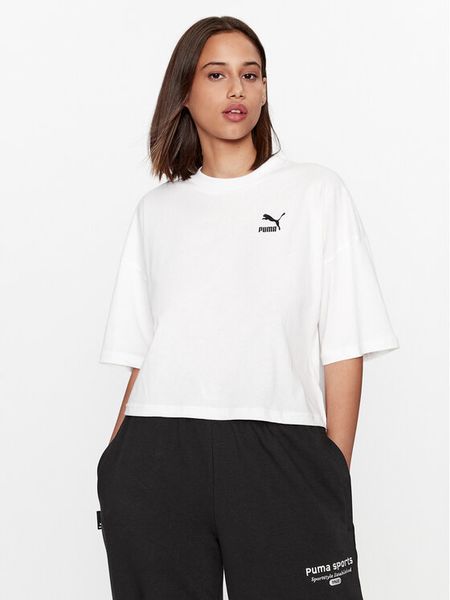 Puma T-Shirt Classics 621381 Biały Oversize. Białe t-shirty damskie Puma, m, bez wzorów, z bawełny, bez kołnierzyka, bez ramiączek. Za 169.99 zł.