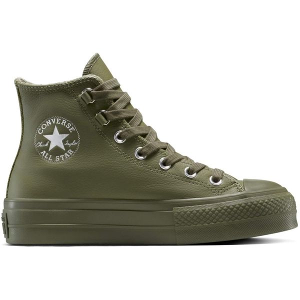 Buty sportowe Converse Chuck Taylor All Star Lift. Zielone buty sportowe męskie Converse, bez wzorów, ze skóry, bez zapięcia, na fitness i siłownię. Za 590.00 zł.