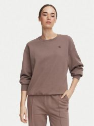 Calvin Klein Jeans Bluza Monogram LV047F223G Beżowy ciemny Regular Fit. Brązowe bluzy damskie Calvin Klein Jeans, l, bez wzorów, z bawełny, bez ramiączek, bez kaptura. Za 369.99 zł.