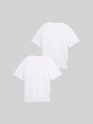 Męska Koszulka Tom Tailor Doublepack V-neck Tee White 1037738 20000. Białe t-shirty męskie Tom Tailor, l, bez wzorów, bez kołnierzyka, bez ramiączek. Za 89.99 zł.