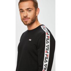 Fila - Bluza. Czarne bluzy męskie Fila, m, z aplikacjami, z bawełny, bez ramiączek, bez kaptura. Za 319.90 zł.