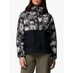 Kurtka wiatrówka damska Columbia Spire Valley Printed Windbreaker. Szare kurtki sportowe damskie Columbia, bez wzorów, z softshellu, bez ramiączek, bez kaptura, trekkingowe. Za 296.99 zł.