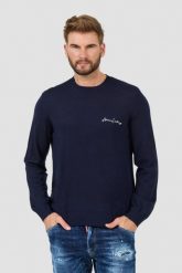 ARMANI EXCHANGE Granatowy sweter Jumpers. Niebieskie swetry męskie Armani Exchange, l, bez wzorów, bez kołnierzyka, bez ramiączek. W wyprzedaży za 356.99 zł.