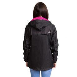 Kurtka Wodoodporna Damska Łatwe Pakowanie Qikpac. Czarne kurtki sportowe damskie Trespass, l, bez wzorów, z materiału, bez ramiączek, z kapturem, trekkingowe. Za 163.99 zł.