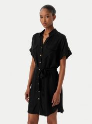 Vero Moda Sukienka koszulowa Bumpy 10325828 Czarny Regular Fit. Czarne sukienki damskie Vero Moda, s, bez wzorów, z wiskozy, bez kołnierzyka, bez ramiączek, koszulowe. Za 159.99 zł.