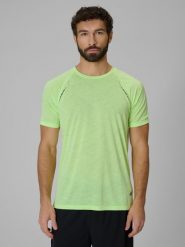 4F Koszulka do biegania szybkoschnąca męska - zielona M. Zielone t-shirty męskie 4F, l, bez wzorów, z dzianiny, bez kołnierzyka, bez ramiączek. Za 129.99 zł.