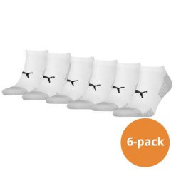 Skarpety Puma Sport Sneaker Amortyzowane, 6-pak, białe. Białe skarpetki damskie Puma, bez wzorów, z elastanu. Za 162.99 zł.