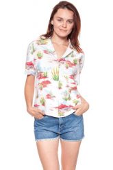 KOSZULA WRANGLER CUBAN SHIRT WHITE W5247SE12 112129389. Białe koszule damskie Wrangler, xs, bez wzorów, z wiskozy, bez kołnierzyka, bez ramiączek. W wyprzedaży za 49.99 zł.