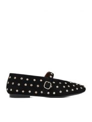 Eva Minge Baleriny EO-NALA-249060-51 Czarny. Czarne balerinki damskie Eva Minge, bez wzorów, ze skóry, bez obcasa, bez zapięcia. Za 319.99 zł.