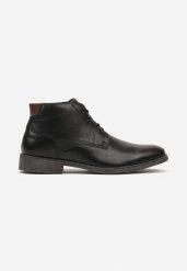 Czarne Eleganckie Botki Sznurowane Zdobione Naszywką Zeanizelle. Czarne botki męskie Born2be, z aplikacjami, eleganckie, bez obcasa, bez zapięcia. Za 129.99 zł.