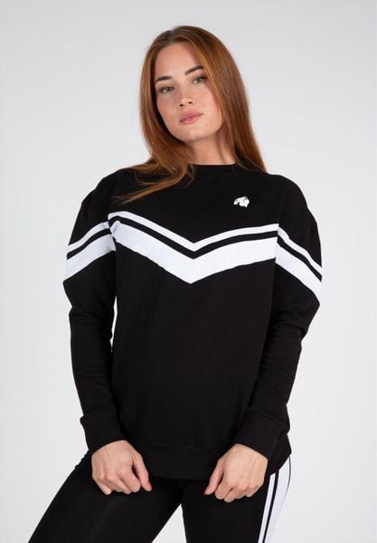 Hailey Duża bluza - Czarny. Czarne bluzy damskie GORILLA WEAR, xs, bez wzorów, z bawełny, bez ramiączek, bez kaptura. Za 254.30 zł.