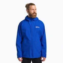 Kurtka przeciwdeszczowa męska Jack Wolfskin Prelight 2.5L LT. Niebieskie kurtki męskie Jack Wolfskin, l, bez wzorów, sportowe, bez kaptura. Za 559.99 zł.