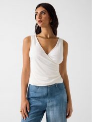 Marciano Guess Top G6GP11 K3617 Kremowy Slim Fit. Białe topy damskie Marciano Guess, xxl, z aplikacjami, z wiskozy, bez kołnierzyka, bez ramiączek. Za 467.99 zł.