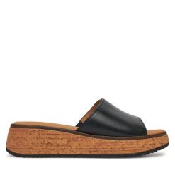 Klapki Gabor. Czarne klapki damskie Gabor, bez wzorów, bez obcasa, bez zapięcia. Za 339.99 zł.