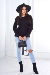Sweter z warkoczowym splotem czarny. Czarne swetry nierozpinane damskie KESI, l, bez wzorów, z jeansu, eleganckie, bez kołnierzyka, plus size, bez ramiączek. Za 150.97 zł.