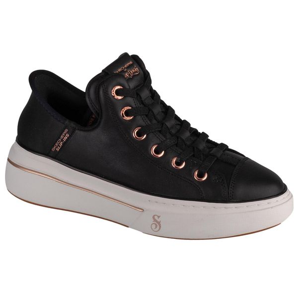 Buty sportowe Sneakersy damskie, Slip-Ins: Snoop One - OG Leather. Czarne obuwie sportowe damskie Skechers, bez wzorów, bez zapięcia, trekkingowe, Skechers Sport. Za 449.99 zł.