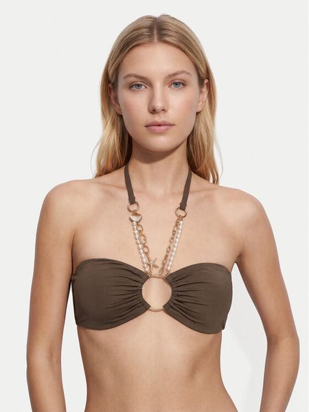 Guess Góra od bikini E6GJ01 KF412 Brązowy. Brązowe bikini Guess, s, z aplikacjami, z syntetyku. Za 205.99 zł.