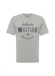 Męski T-Shirt Mustang Style Alex C Print Mid Grey Mélange 1012988 4140. Szare t-shirty męskie Mustang, m, bez wzorów, bez kołnierzyka, bez ramiączek. Za 79.99 zł.