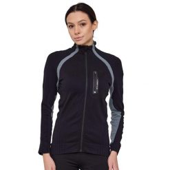 Bluza dresowa termoaktywna rozpinana damska Brubeck ACTIVE PRO. Czarne bluzy damskie Brubeck, bez wzorów, z dresówki, bez ramiączek, bez kaptura. Za 254.15 zł.