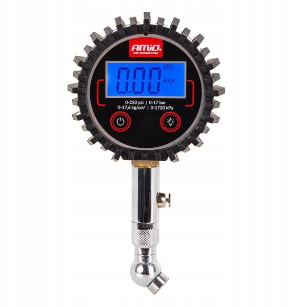 Ciśnieniomierz cyfrowy manometr z obracaną główką i zaworem resetującym 17 bar amio-04464. Ciśnieniomierze AMiO. Za 57.85 zł.