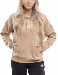 Bluza damska adidas Essentials Small Logo Feel Cozy Hoodie. Brązowe bluzy damskie Adidas, uniwersalny, bez wzorów, z bawełny, sportowe, bez ramiączek, z kapturem. Za 171.99 zł.