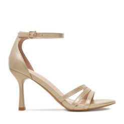 Sandały JENNY. Żółte sandały damskie Jenny, bez wzorów, bez obcasa, na szpilce, bez zapięcia. Za 139.99 zł.