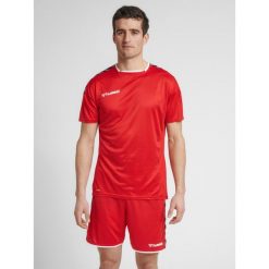 Koszulka sportowa Poliestrowa T-shirt Hummel Authentic Poly Jersey. Czerwone koszulki sportowe męskie Hummel, m, bez wzorów, z jersey, bez ramiączek, na fitness i siłownię. Za 59.00 zł.
