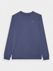4F Bluza dresowa nierozpinana bez kaptura męska - niebieska XL. Niebieskie bluzy męskie 4F, m, bez wzorów, z bawełny, klasyczne, bez ramiączek, bez kaptura. Za 129.99 zł.