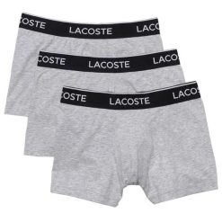 Bokserki Lacoste model 5H338900CCA dla mężczyzn. Szare bokserki męskie Lacoste, bez wzorów, z bawełny. Za 201.35 zł.