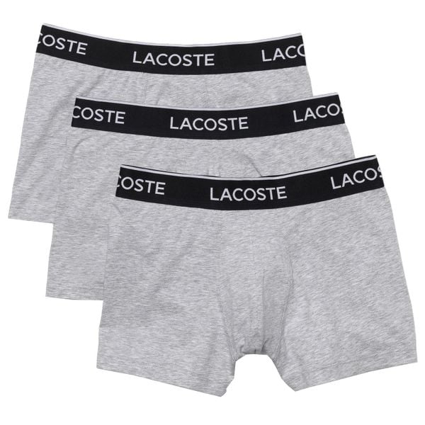 Bokserki Lacoste model 5H338900CCA dla mężczyzn. Szare bokserki męskie Lacoste, bez wzorów, z bawełny. Za 201.35 zł.