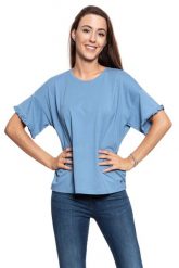 MUSTANG T SHIRT DAMSKI Alina C Ruffle 1009446 5407. Niebieskie t-shirty damskie Mustang, s, bez wzorów, bez kołnierzyka, bez ramiączek. W wyprzedaży za 39.99 zł.