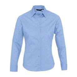 Damska Koszula Biznesowa Z Długim Rękawem Eden Stretch. Niebieskie koszule damskie SOL'S, s, bez wzorów, biznesowe, bez kołnierzyka, bez ramiączek. Za 153.99 zł.