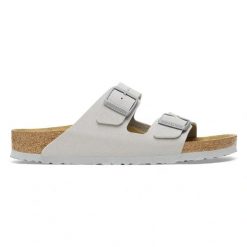 Birkenstock Arizona BF Stone Coin Klapki męskie. Szare klapki męskie Birkenstock, bez wzorów, z materiału, bez zapięcia. Za 339.99 zł.