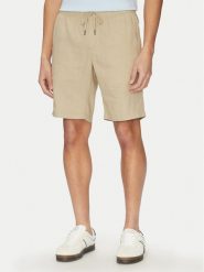 Tommy Hilfiger Szorty materiałowe Harlem MW0MW37804 Beżowy Regular Fit. Brązowe szorty męskie Tommy Hilfiger, bez wzorów, ze lnu. Za 249.99 zł.