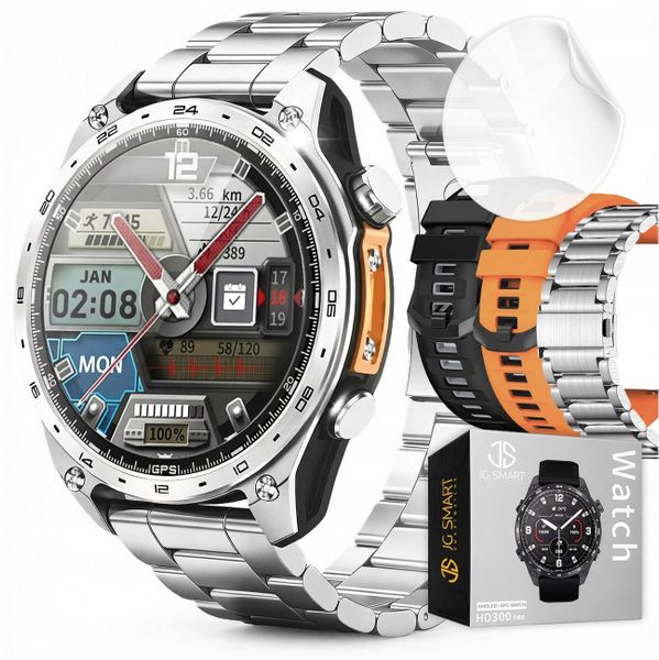 Smartwatch JG Smart HD300 Srebrny. Szare zegarki smartwatch JG Smart, bez wzorów. Za 329.90 zł.