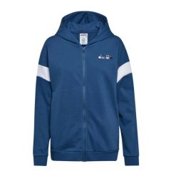Bluza damska DIADORA L. HOODIE FZ SPOTLIGHT. Niebieskie bluzy damskie Diadora, l, bez wzorów, bez ramiączek, bez kaptura. Za 89.99 zł.
