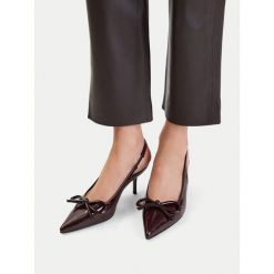 Szpilki JENNY. Brązowe szpilki damskie Jenny, bez wzorów, bez obcasa, na szpilce, bez zapięcia. Za 129.99 zł.