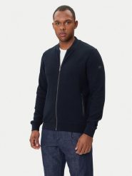 Bugatti Bluza 8750-85172D Granatowy Regular Fit. Niebieskie bluzy męskie Bugatti, m, bez wzorów, z bawełny, bez ramiączek, bez kaptura. Za 679.99 zł.