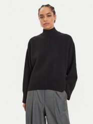 IVY OAK Sweter Kareen Rose IO113147 Czarny Loose Fit. Czarne swetry nierozpinane damskie IVY & OAK, s, bez wzorów, z wełny, bez kołnierzyka, bez ramiączek. Za 1,299.00 zł.